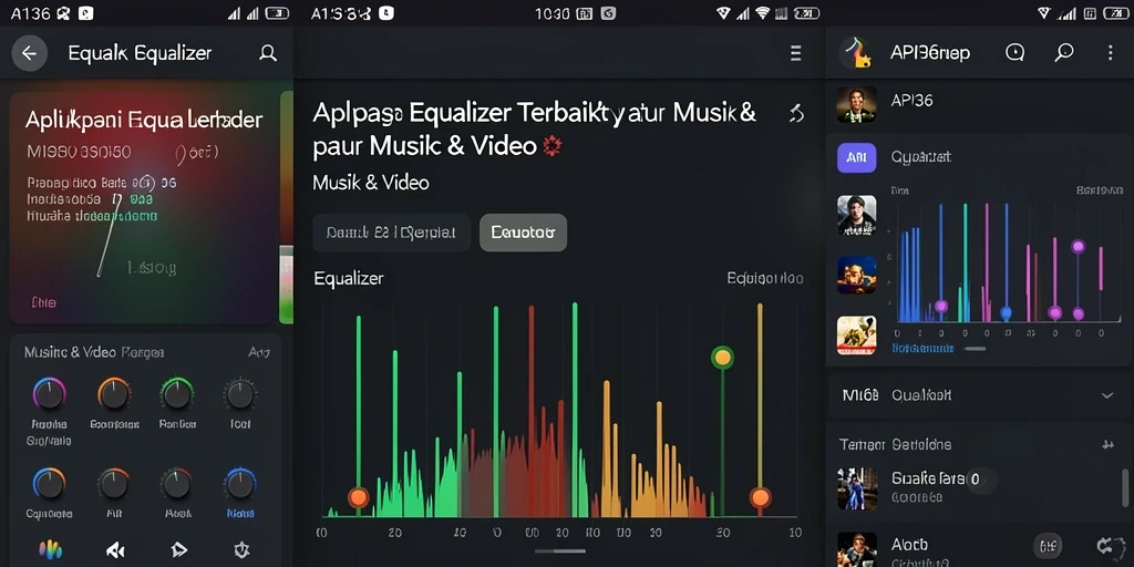 Antarmuka aplikasi Equalizer API36 yang modern dan fungsional.
