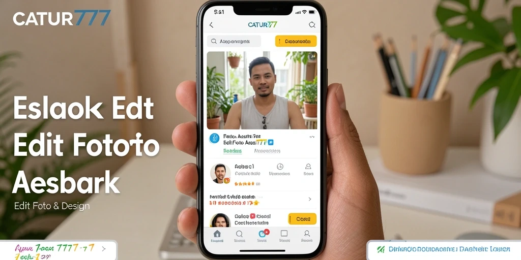 Antarmuka aplikasi CATUR777 yang menarik dan mudah digunakan untuk Edit Foto Aesthetic.