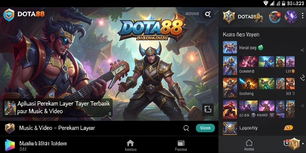 Antarmuka DOTA88 yang sederhana untuk perekaman layar.