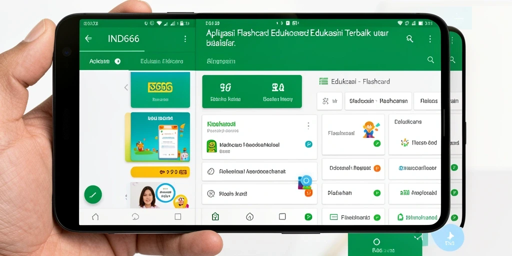 Tampilan antarmuka utama IND666 dengan fitur Flashcard interaktif.