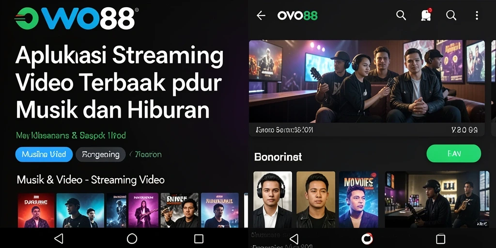 Antarmuka OVO88 yang menampilkan berbagai pilihan video streaming.