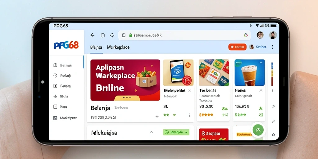Antarmuka PGG68 yang ramah pengguna untuk belanja online.
