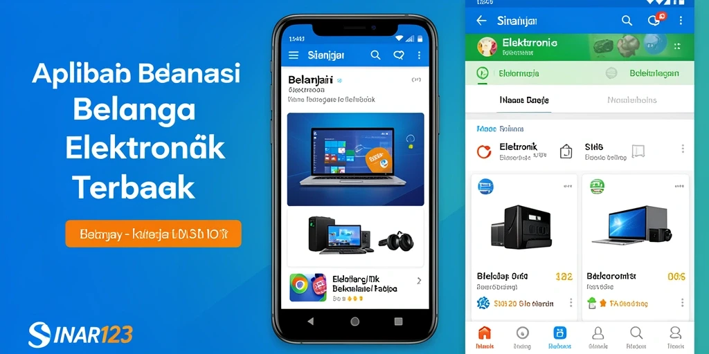 Tampilan antarmuka aplikasi SINAR123 saat berbelanja produk elektronik.